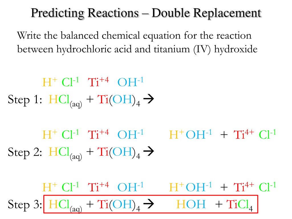 PPT Chemical Reactions Predicting Products and Balancing PowerPoint