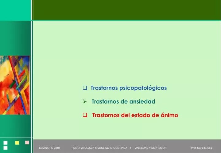PPT Trastornos psicopatológicos Trastornos de ansiedad Trastornos del