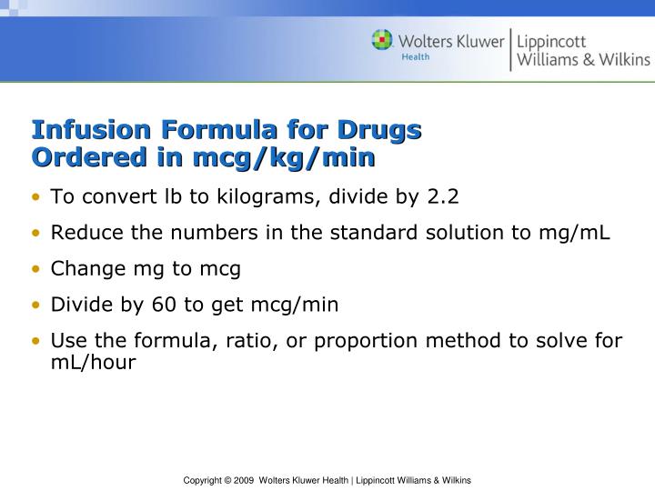 PPT Chapter 9 Special Types of Intravenous Calculations PowerPoint