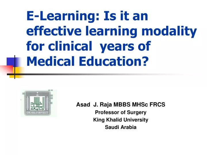 PPT ELearning Is it an effective learning modality for clinical
