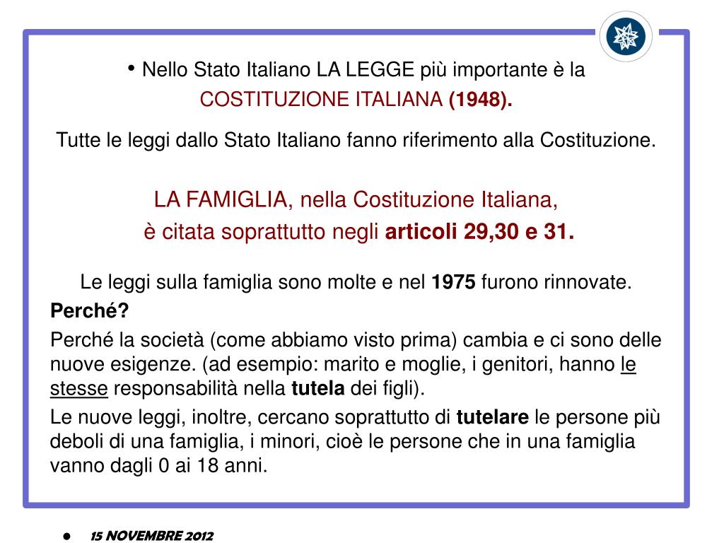 PPT LA FAMIGLIA normativa/LEGGI PowerPoint Presentation, free