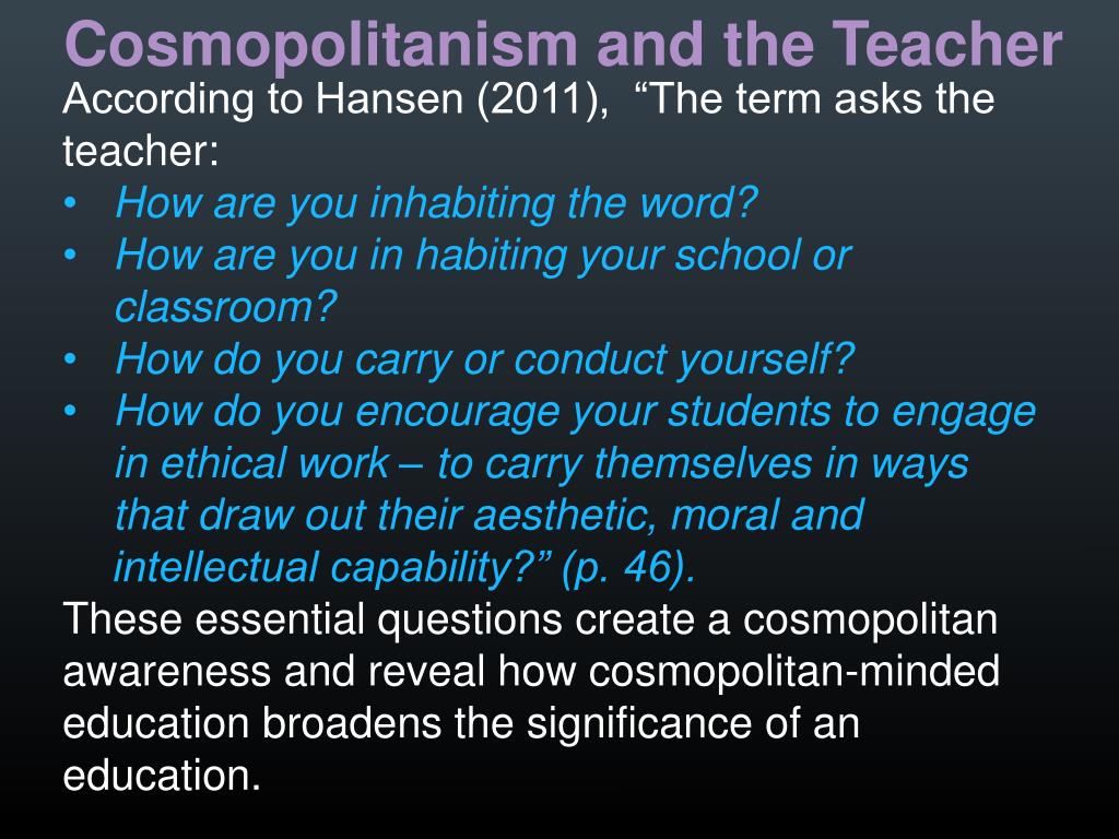 PPT Cosmopolitanism International Baccalaureate Program Teacher