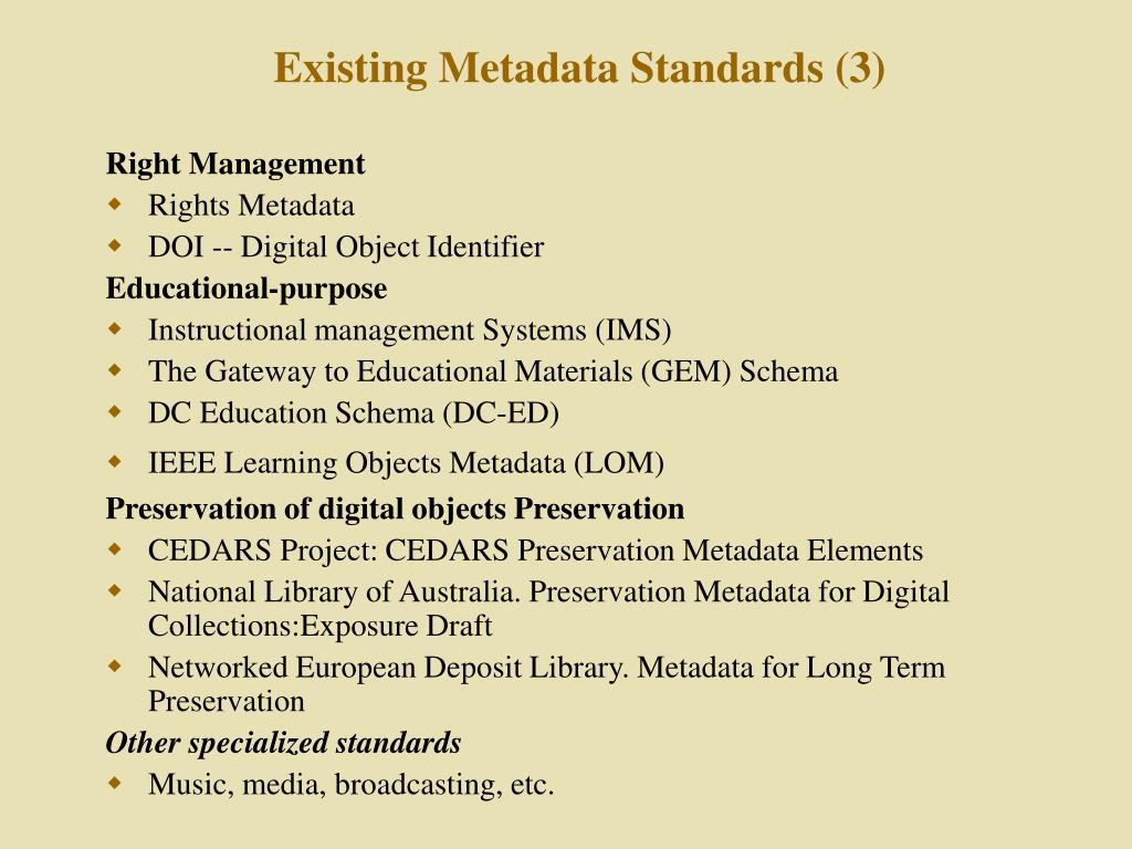 PPT Metadata Applications PowerPoint Presentation, free download ID