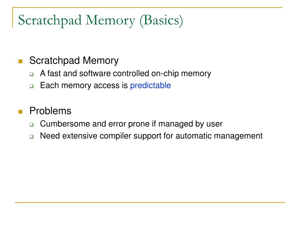 PPT Static Bus Schedule aware Scratchpad Allocation in