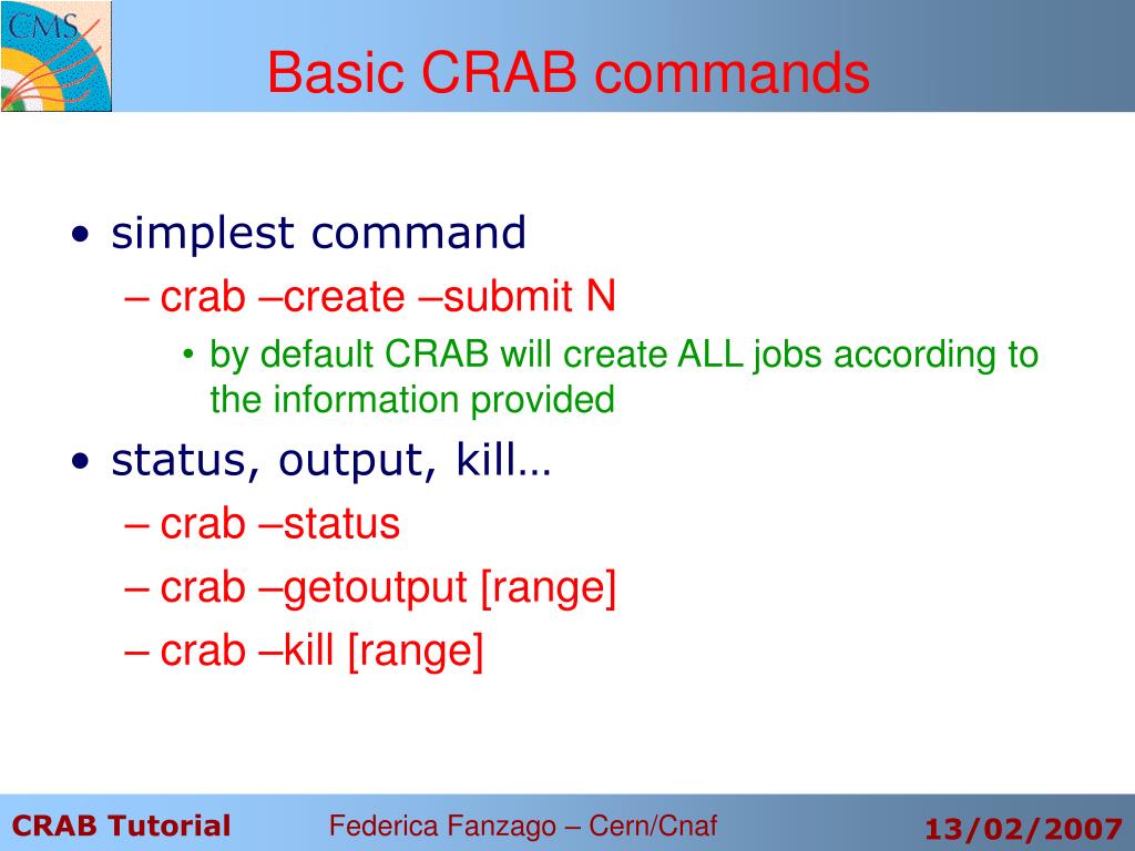 PPT CRAB Tutorial PowerPoint Presentation, free download ID4290006