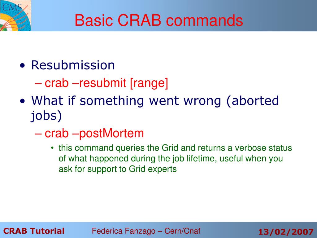 PPT CRAB Tutorial PowerPoint Presentation, free download ID4290006
