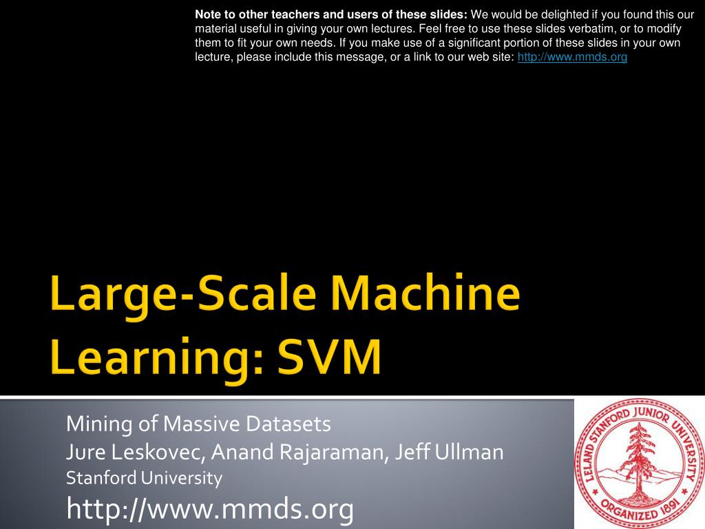 PPT LargeScale Machine Learning SVM PowerPoint Presentation, free