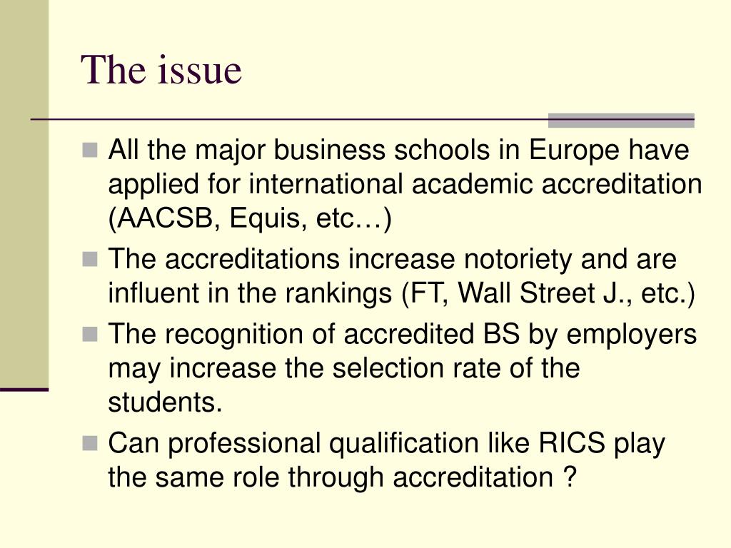 PPT Business schools’ accreditation PowerPoint Presentation, free