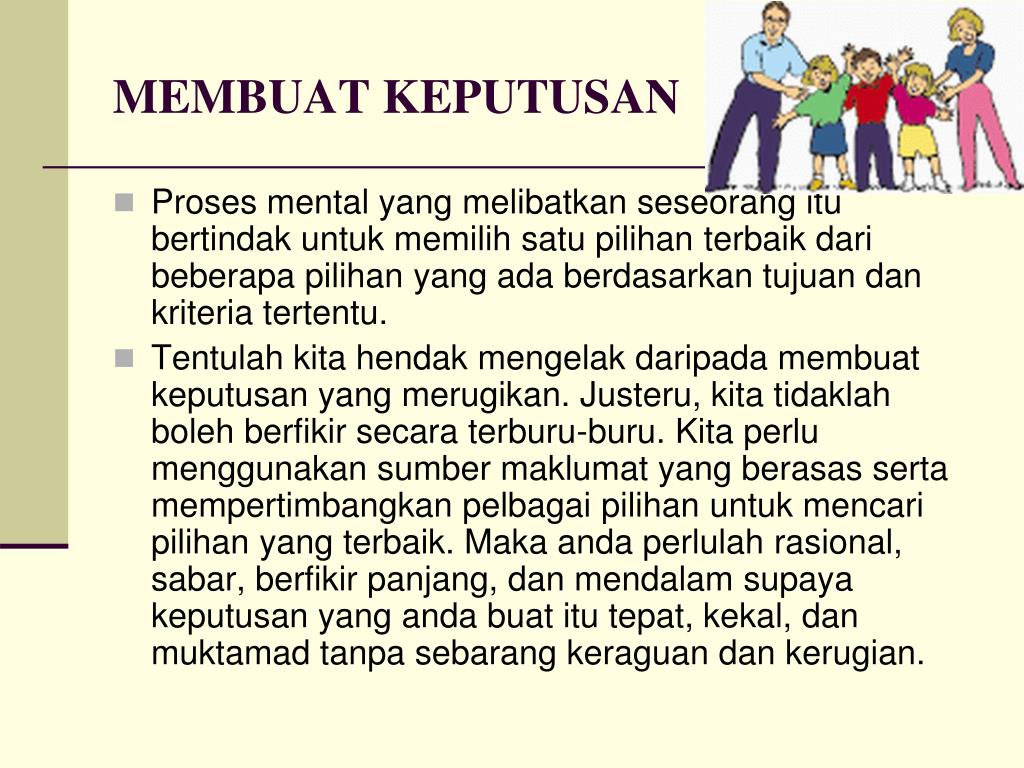 PPT KEMAHIRAN MEMBUAT KEPUTUSAN & PENYELESAIAN MASALAH PowerPoint