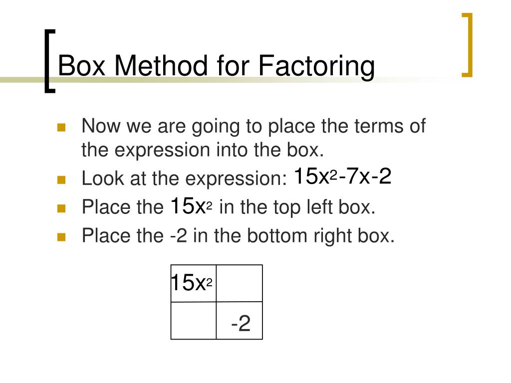 PPT Box Method for Factoring PowerPoint Presentation, free download ID4295629