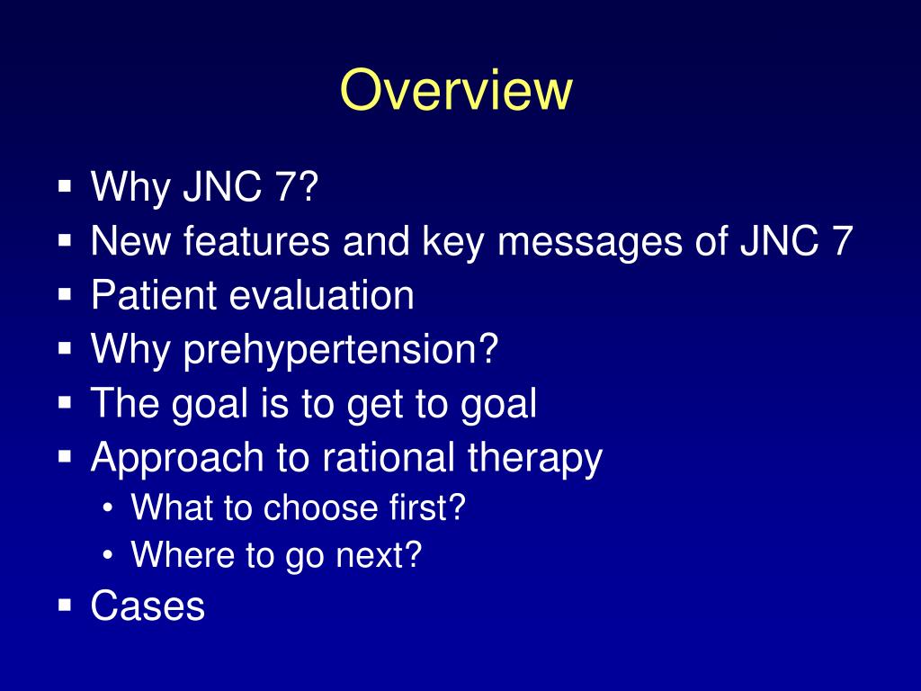 PPT JNC 7 Update on the Management of Hypertension PowerPoint