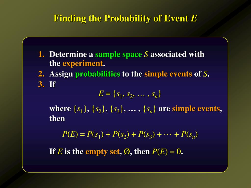 PPT Experiments, Sample Spaces, and Events Definition of Probability