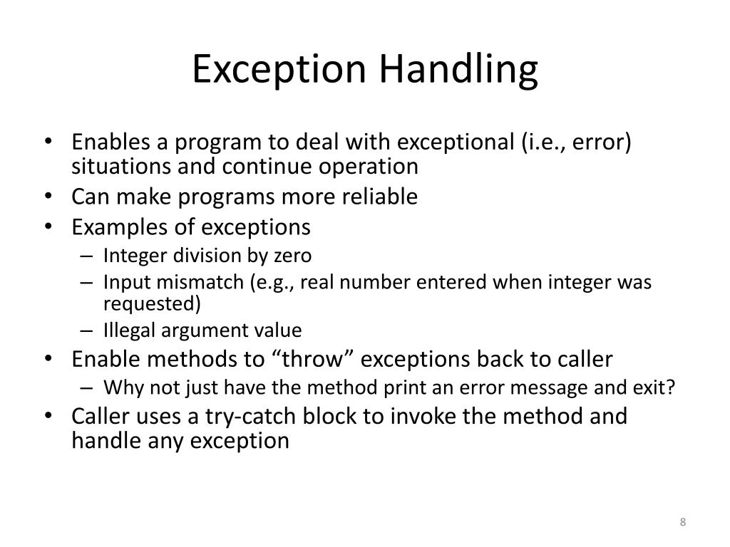 PPT Exception Handling PowerPoint Presentation, free download ID