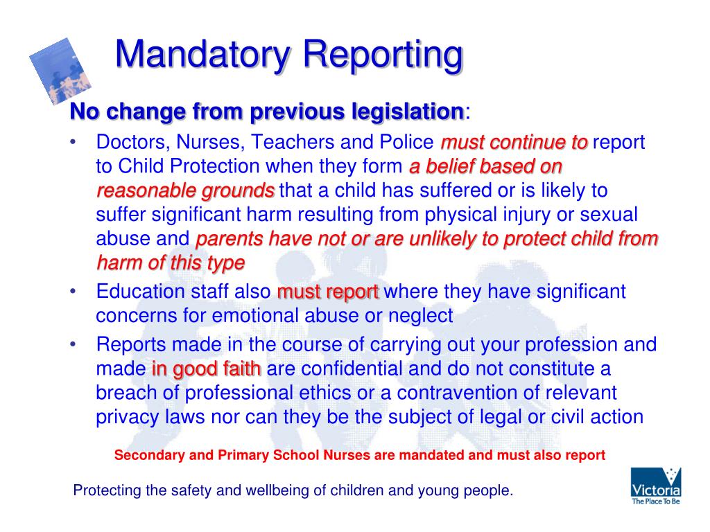 PPT - Mandatory Reporting Professional Learning for school staff