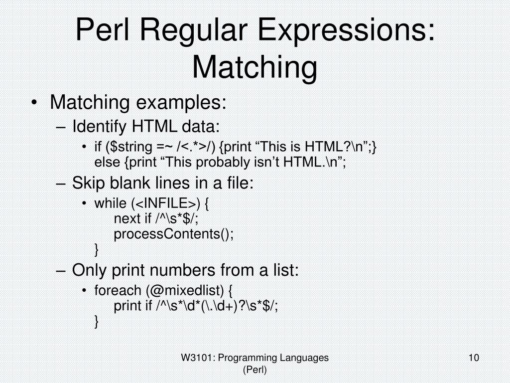 PPT Perl Regular Expressions PowerPoint Presentation, free download