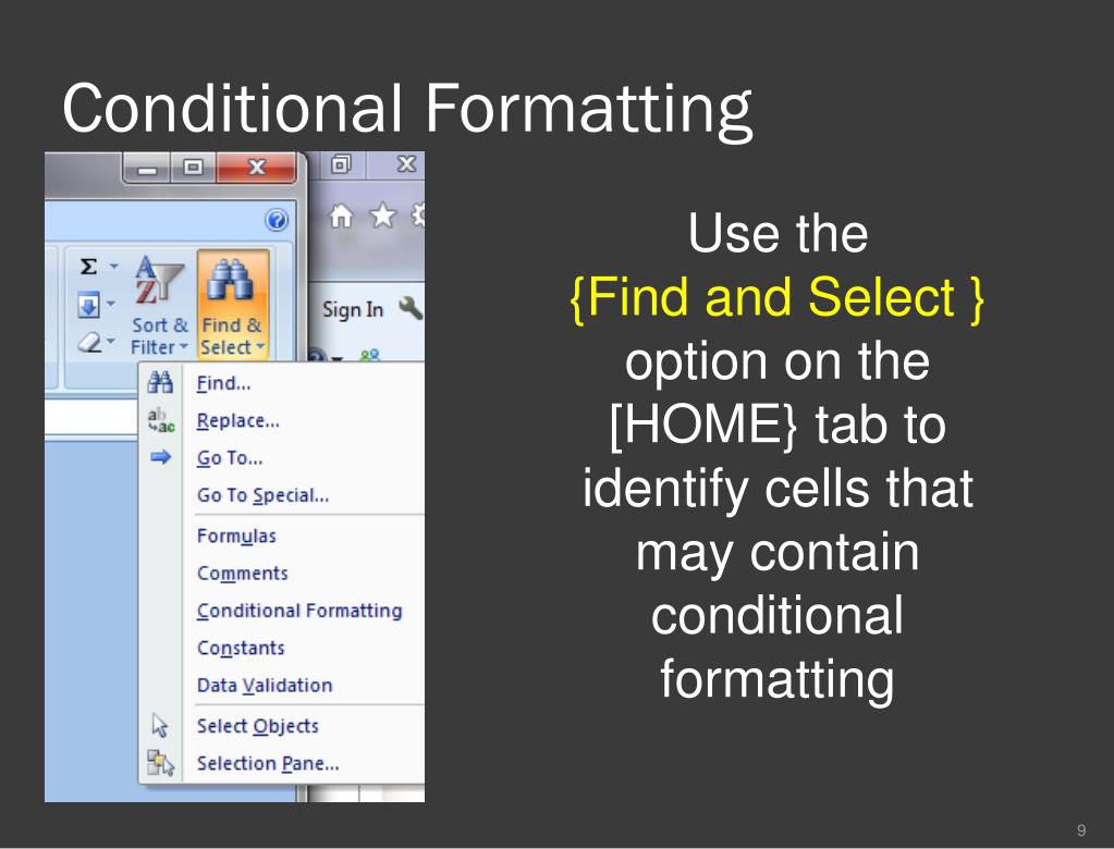 PPT Conditional Formatting PowerPoint Presentation, free download