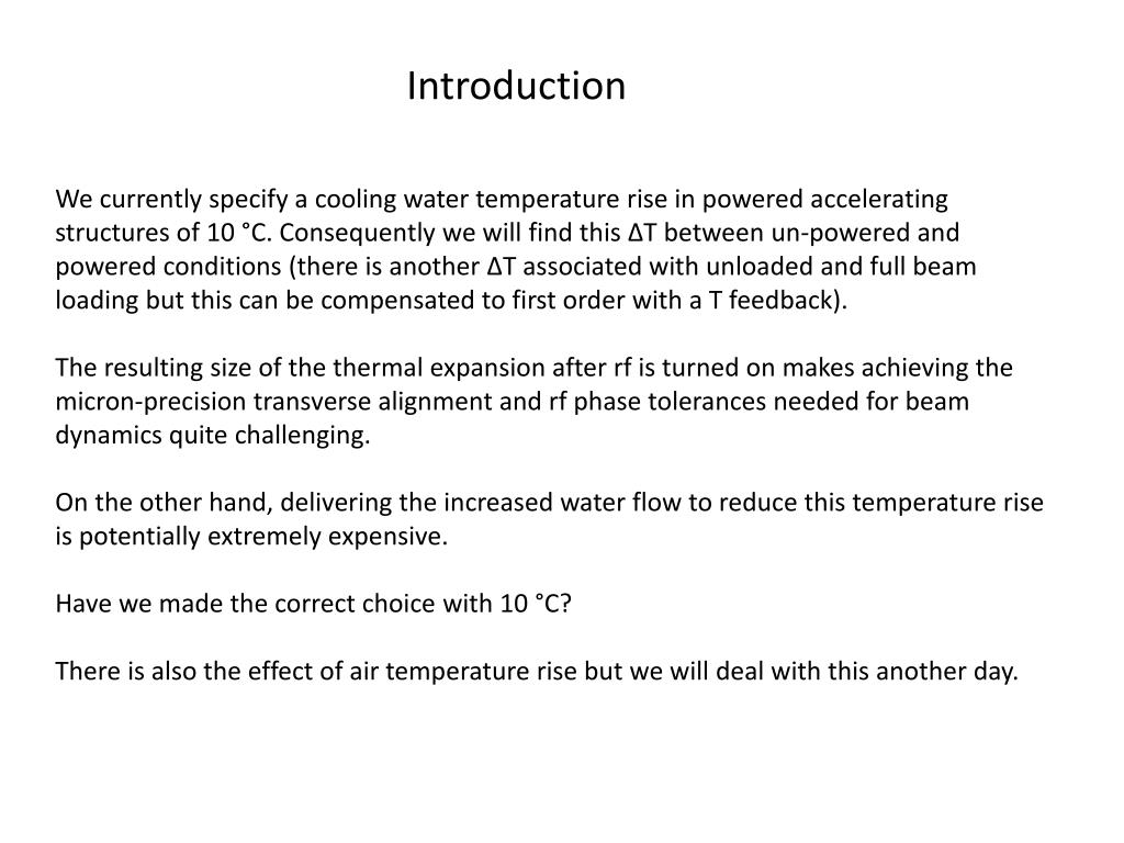 PPT Peak temperature rise specification for accelerating structures