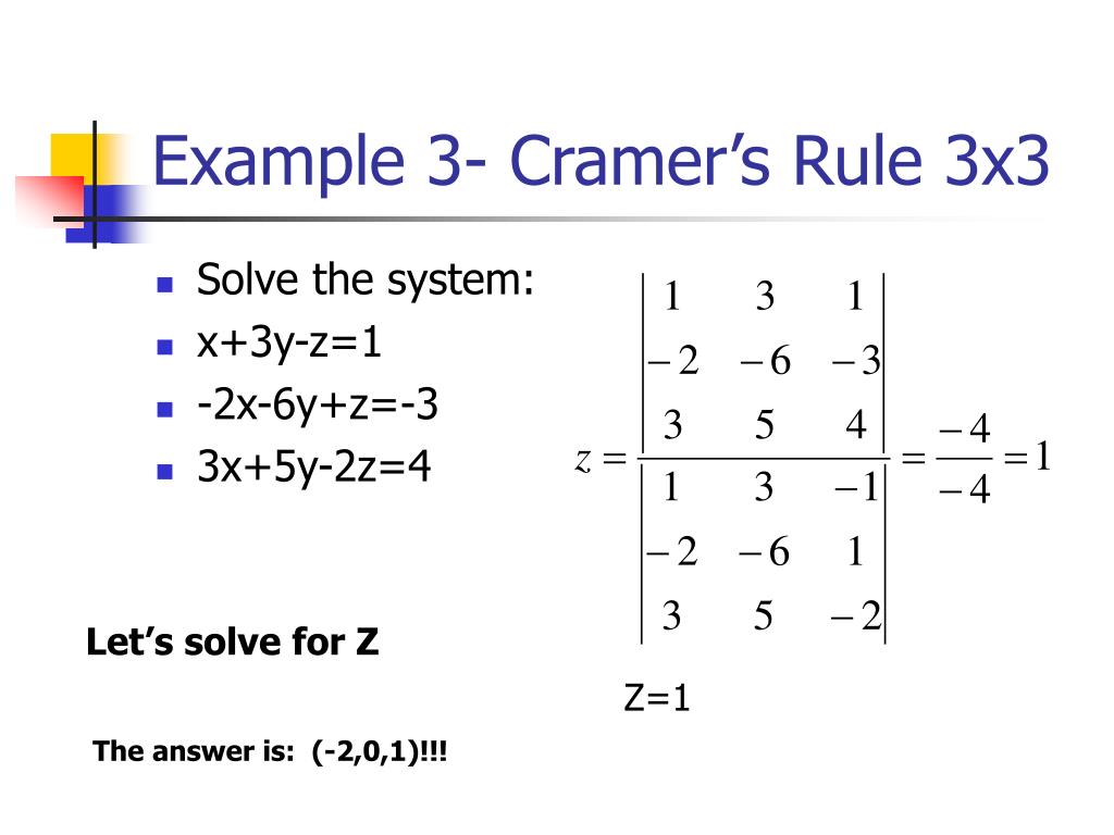 PPT Cramer’s Rule PowerPoint Presentation, free download ID4310307