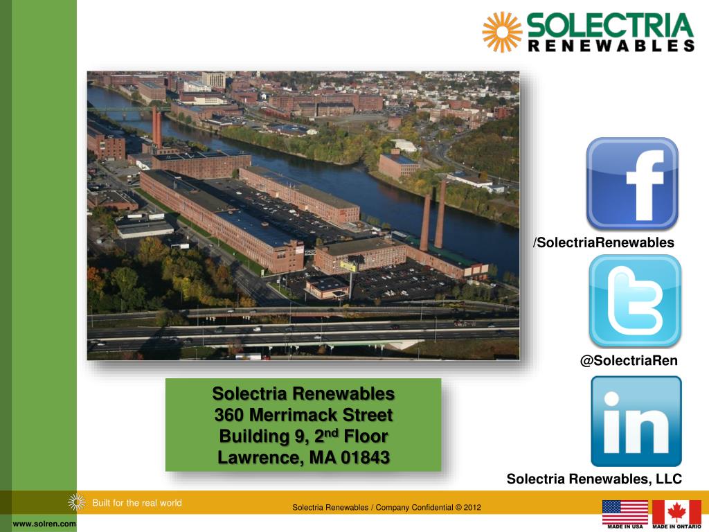 PPT Solectria Renewables 360 Merrimack Street Building 9, 2 nd Floor