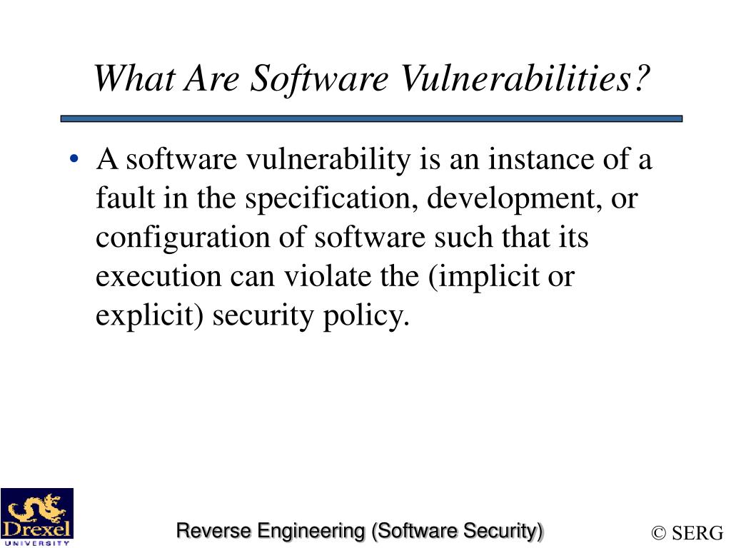 PPT Software Vulnerabilities Definition, Classification, and Prevention PowerPoint