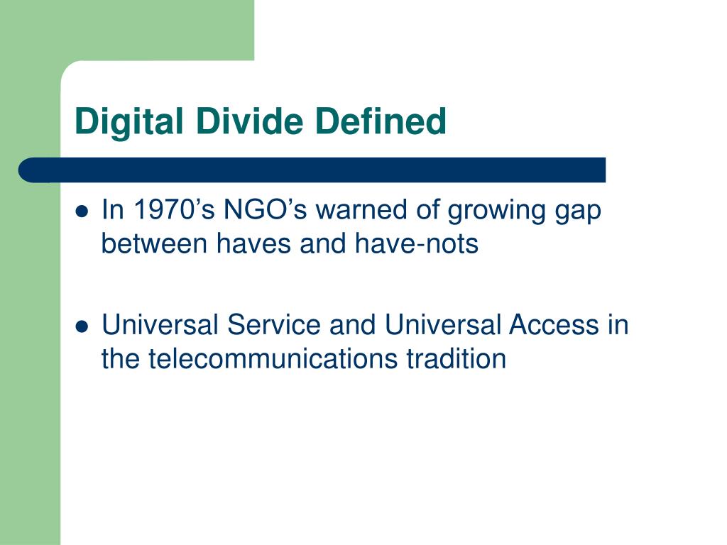 PPT Issues of the Digital Divide PowerPoint Presentation, free