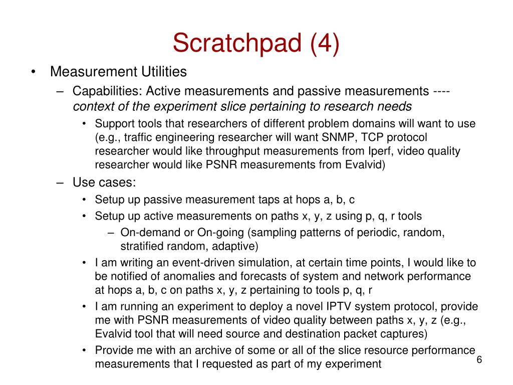 PPT Usecases for GENI Instrumentation and Measurement Architecture