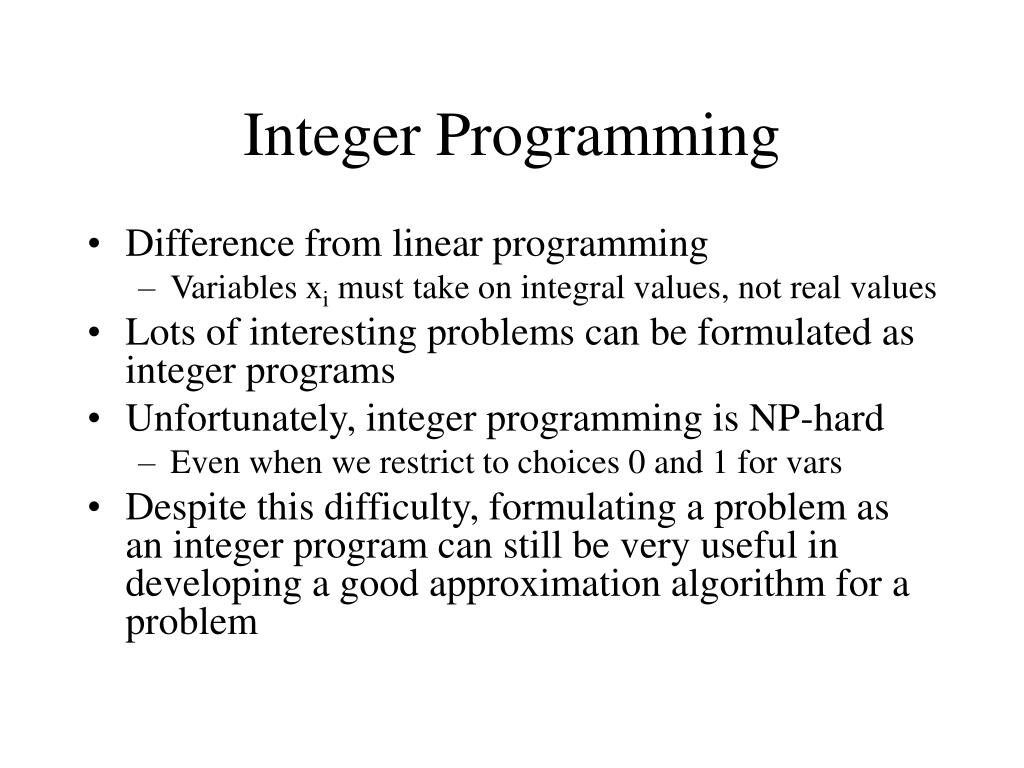 PPT Integer Programming PowerPoint Presentation, free download ID