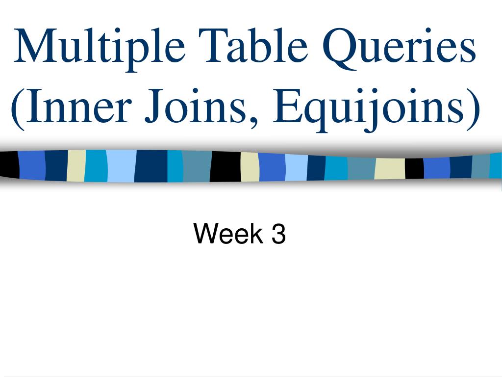 PPT Multiple Table Queries (Inner Joins, Equijoins) PowerPoint