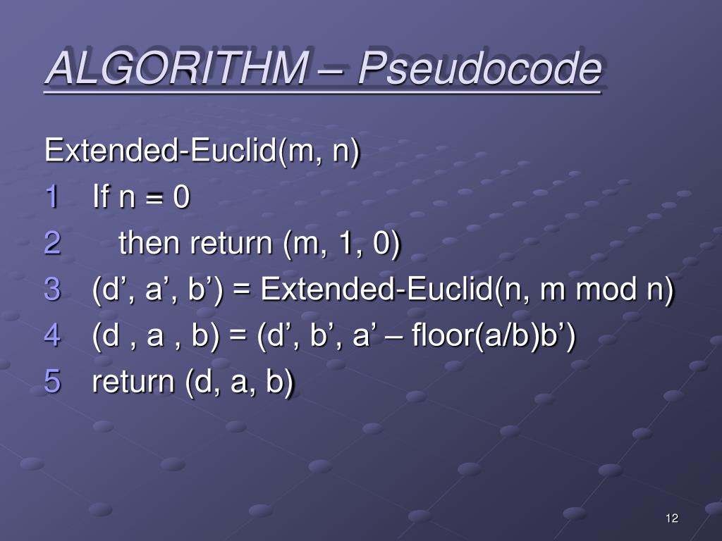 PPT Extended Euclidean Algorithm PowerPoint Presentation, free