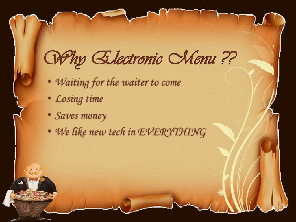PPT Electronic Menu PowerPoint Presentation, free download ID4337065