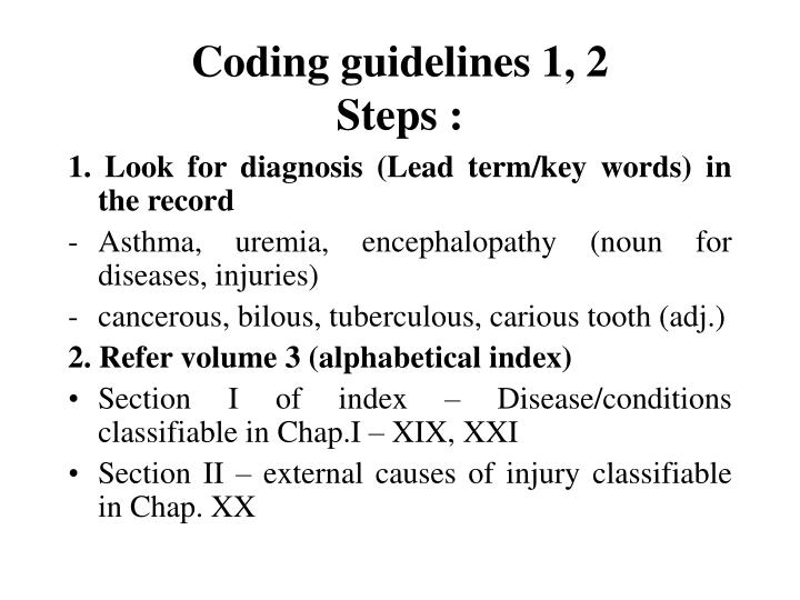 PPT ICD 10 Basic Coding Guidelines PowerPoint Presentation ID4338407