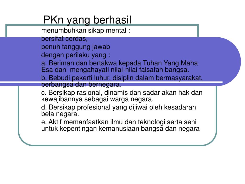 PPT PKn yang berhasil menumbuhkan sikap mental