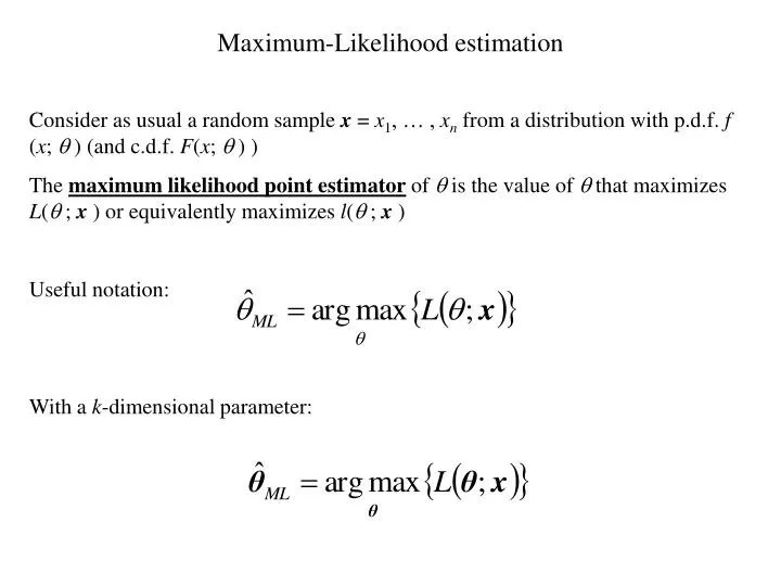 PPT MaximumLikelihood estimation PowerPoint Presentation, free