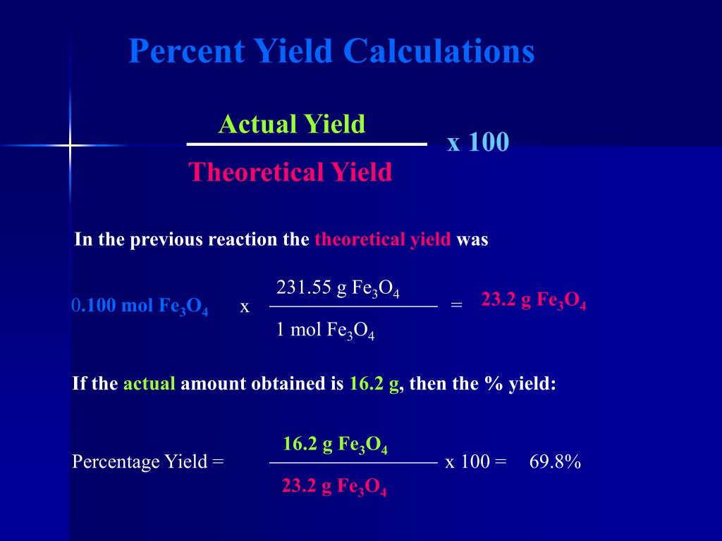 PPT Stoichiometry Calculations Limiting Reactants and Percent Yield