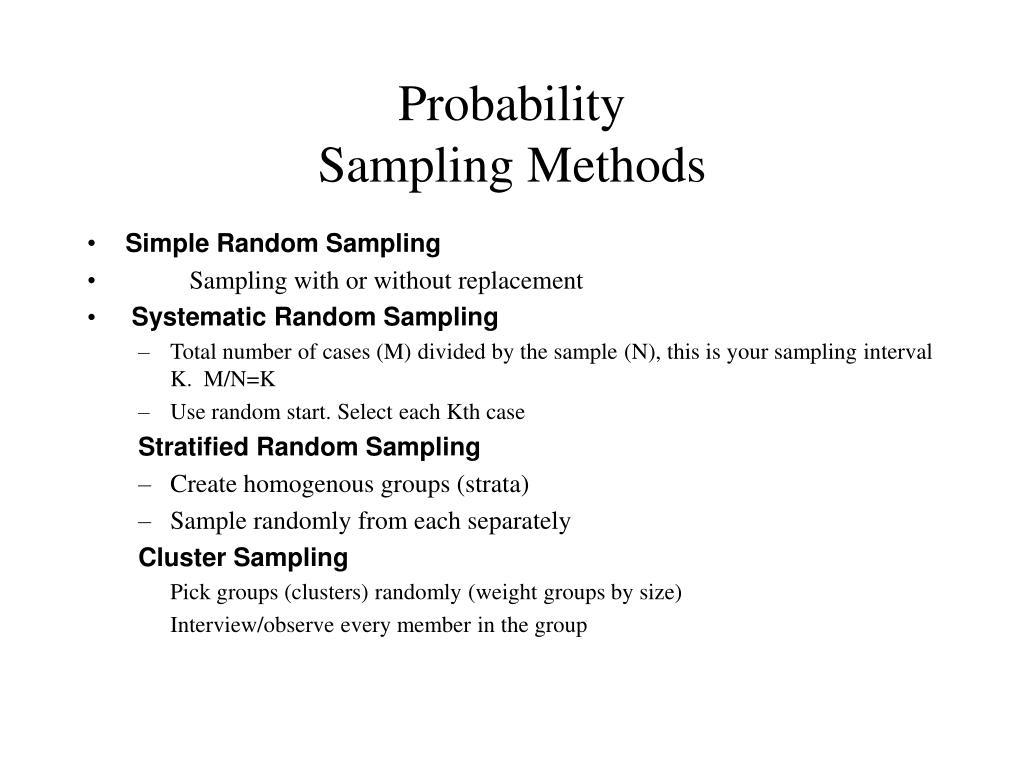 PPT Probability Sampling Methods PowerPoint Presentation, free download ID4348836