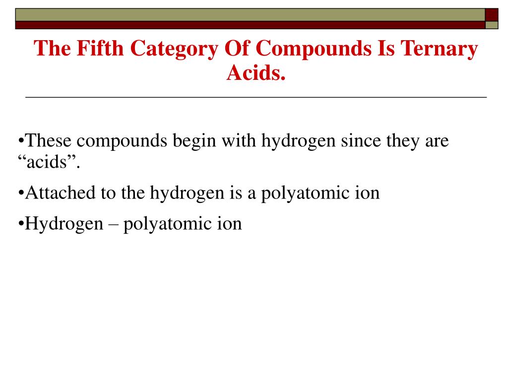 PPT Naming Compounds and Writing Formulas for Acids and Bases