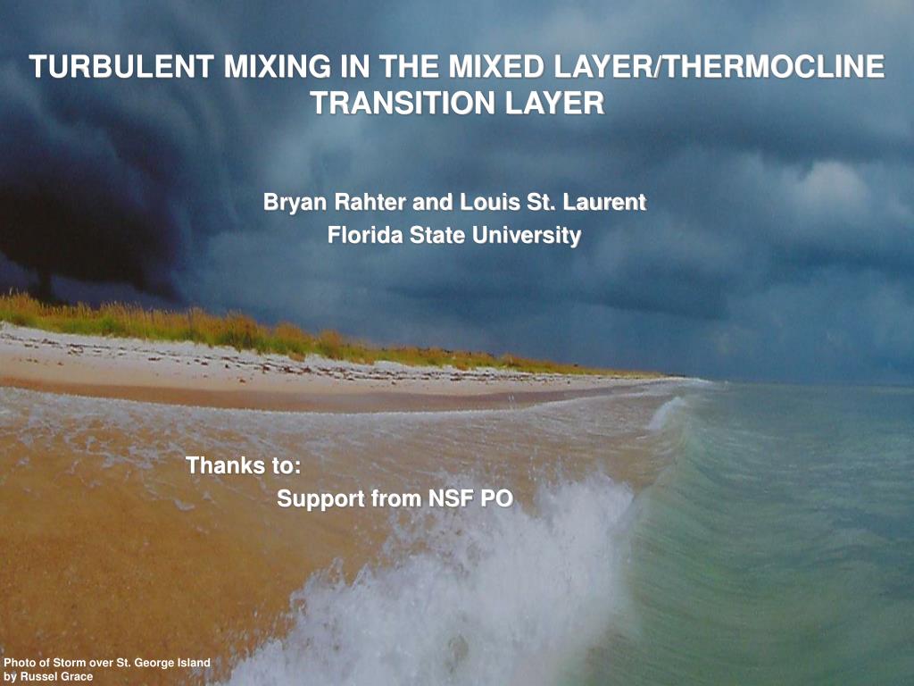 PPT TURBULENT MIXING IN THE MIXED LAYER/THERMOCLINE TRANSITION LAYER