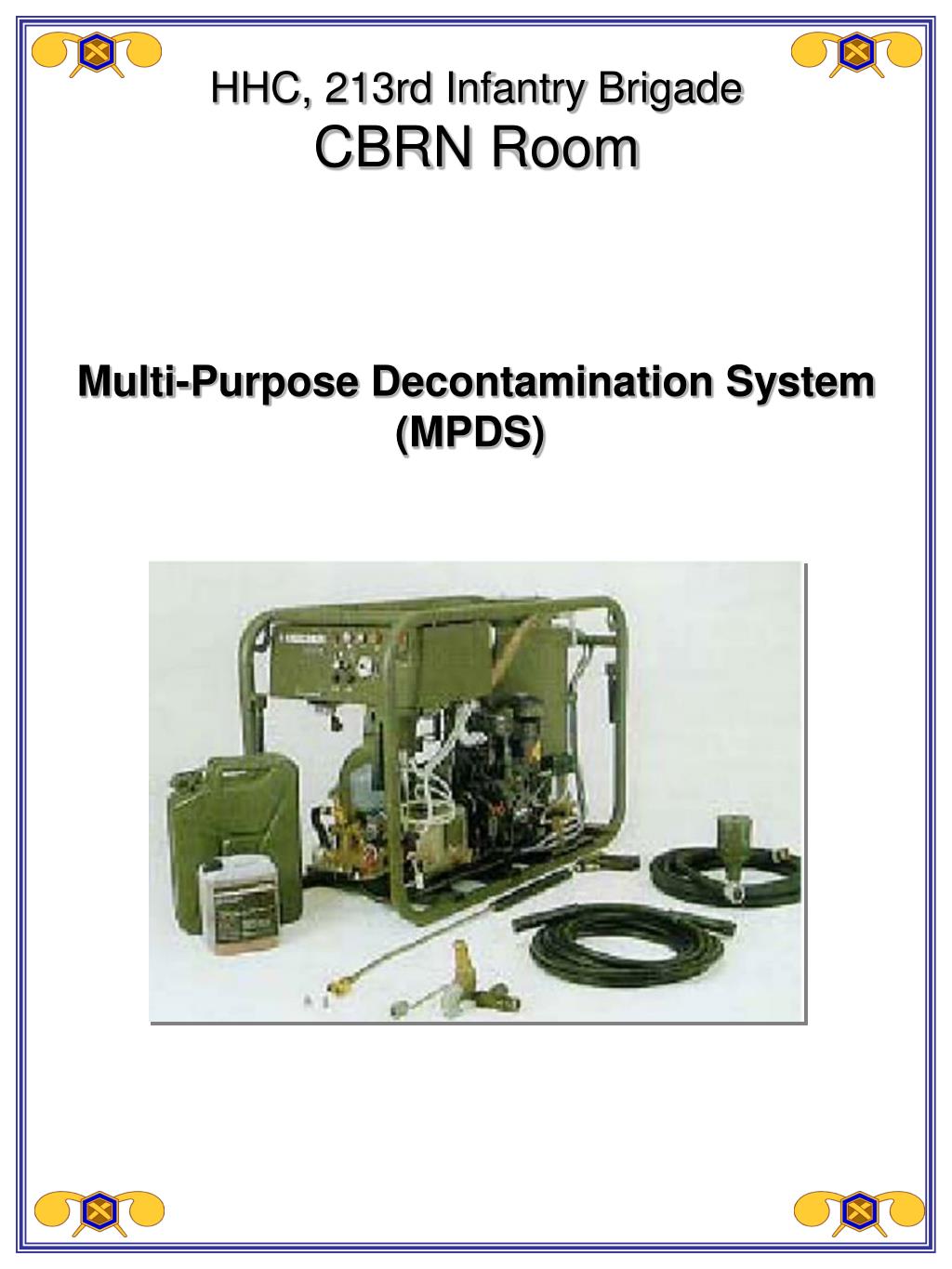 PPT MultiPurpose Decontamination System (MPDS) PowerPoint