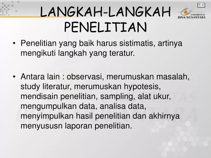 PPT LANGKAHLANGKAH PENELITIAN PowerPoint Presentation, free download