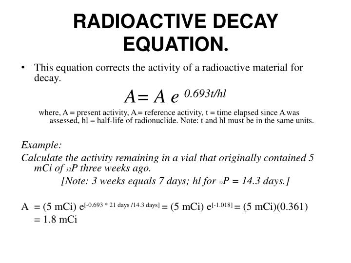 PPT EQUATIONS USEFUL FOR RADIATION SAFETY PowerPoint