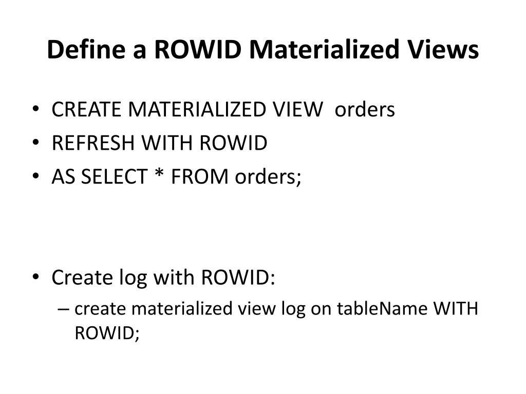 PPT Data Replication with Materialized Views PowerPoint Presentation ID4365576