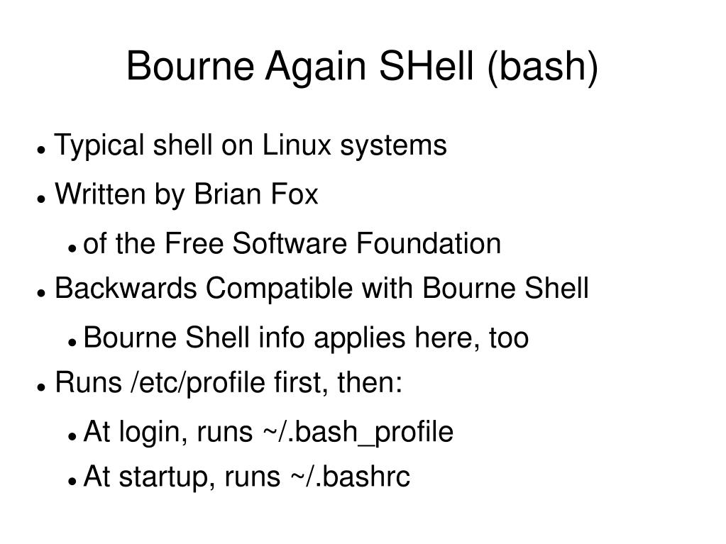 PPT Chapter 8 The Bourne Again Shell PowerPoint Presentation, free download ID4365681