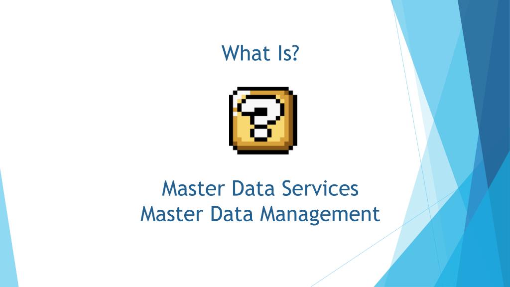 PPT Master Data Management & Microsoft Master Data Services