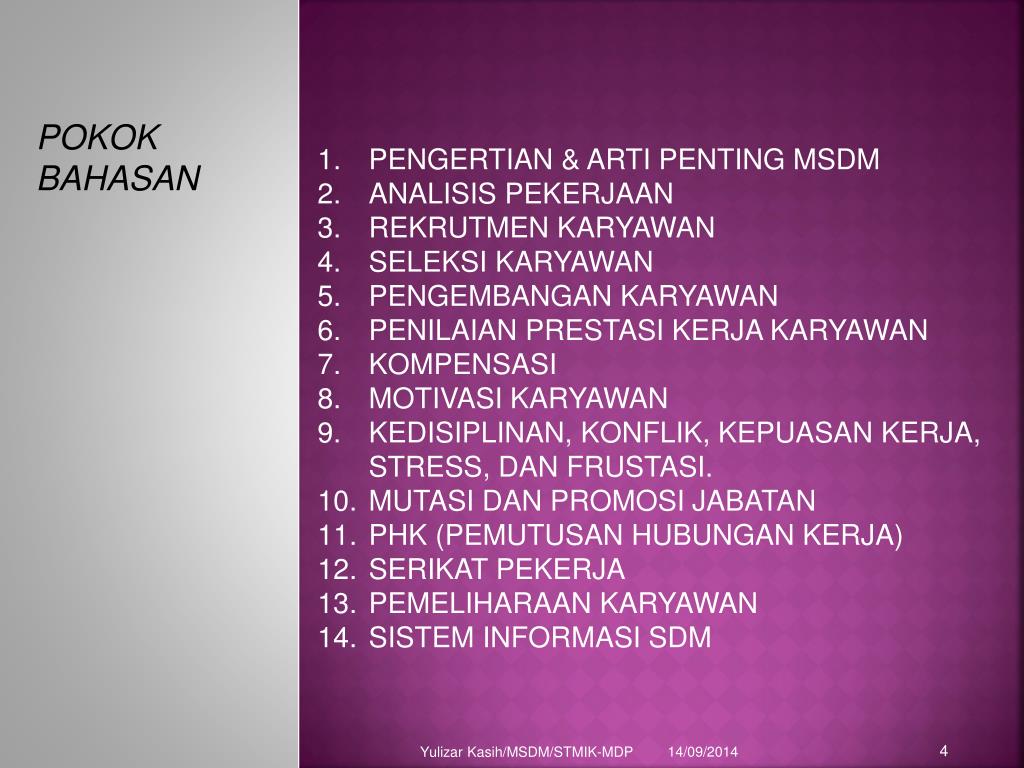 PPT MANAJEMEN SUMBER DAYA MANUSIA (MSDM) PowerPoint Presentation