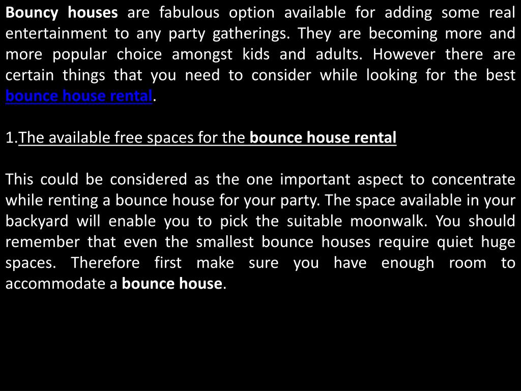 PPT Tips to Plan Bounce House Rental with Perfection PowerPoint Presentation ID4371552