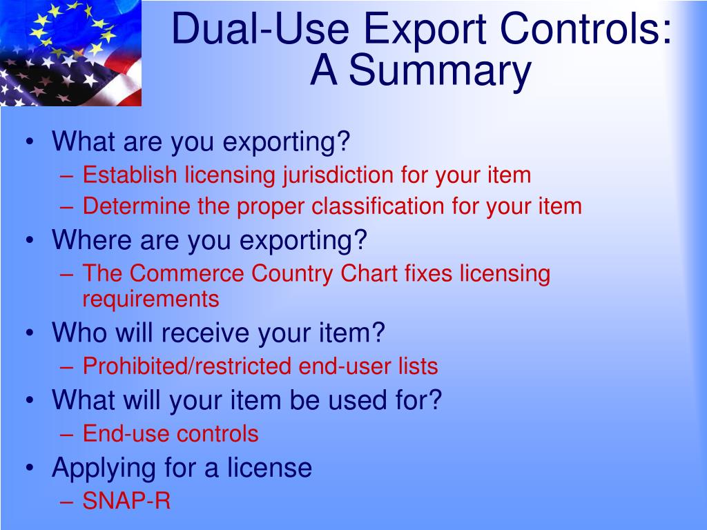 PPT U.S. DualUse Export Controls for the Aerospace Industry
