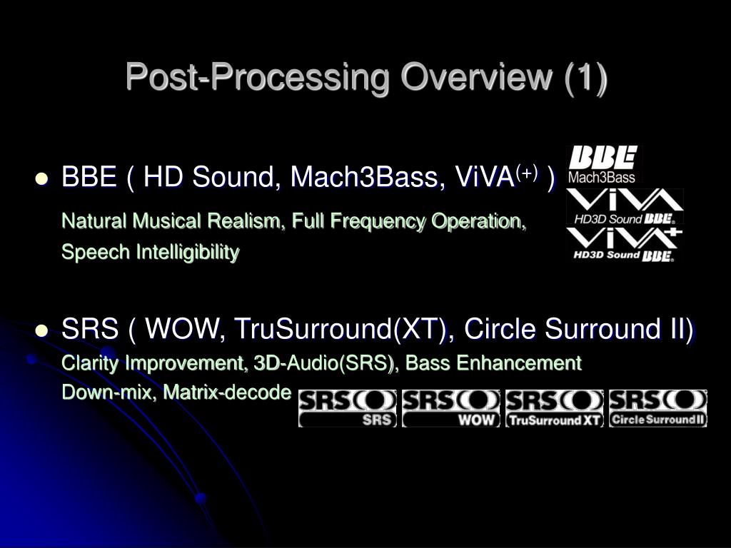 PPT Intro. To Audio PostProcessing and Optimization Strategy