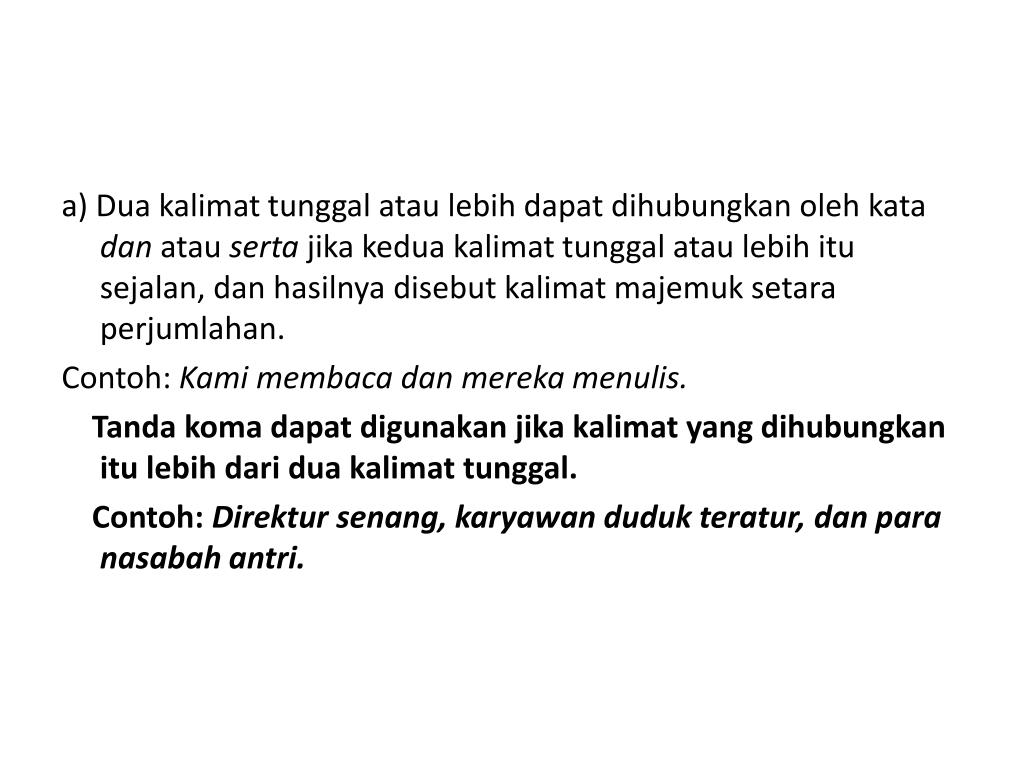 PPT KALIMAT DALAM BAHASA INDONESIA PowerPoint Presentation, free