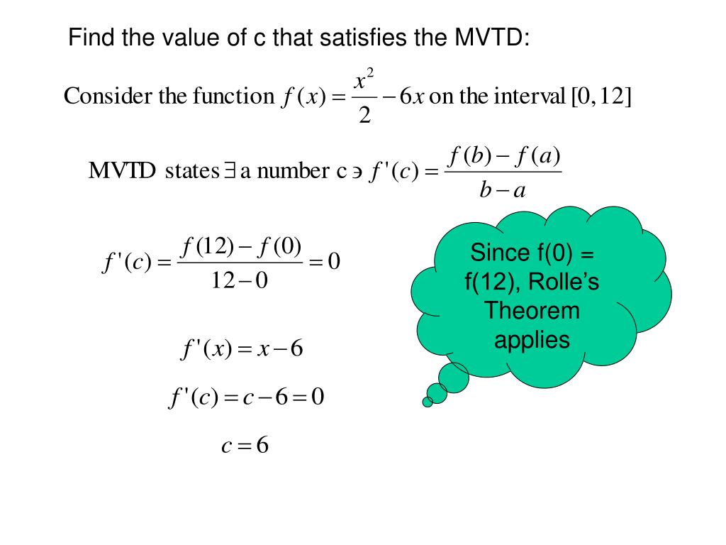PPT Rolle’s Theorem and The Mean Value Theorem PowerPoint