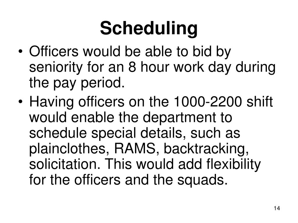 PPT 12 Hour Shift Proposal MWAA Police IAD Station PowerPoint